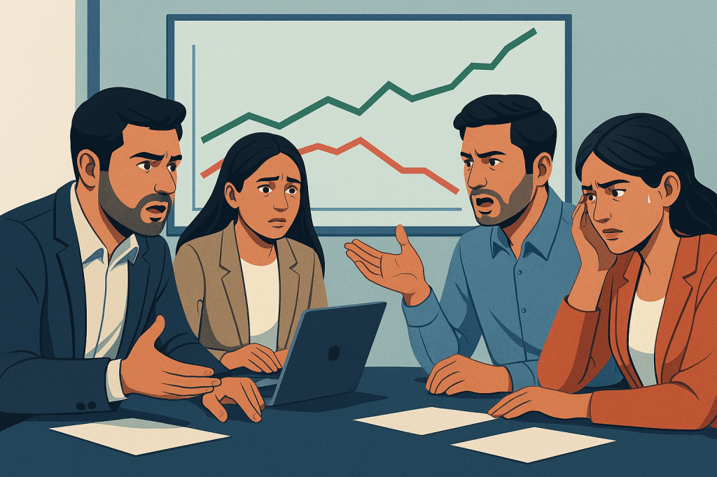 “Featured image illustrating a team under pressure as declining results clash with rising targets, highlighting the core tension explored in the article.”